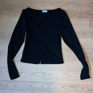 Classic Black Long Sleeve Women's Top